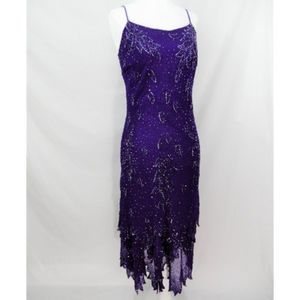 KRISHMA Hand Beaded Purple Dress